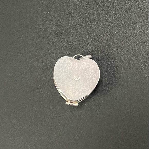 Sterling Silver Heart Locket/Necklace Pendant with Amethyst - Picture 2 of 3